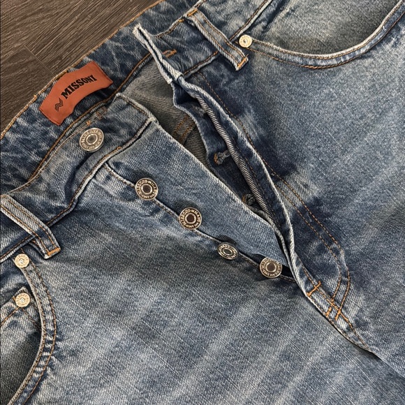 Mission Women's Blue Jeans with Patterned Cuff - Picture 4 of 6